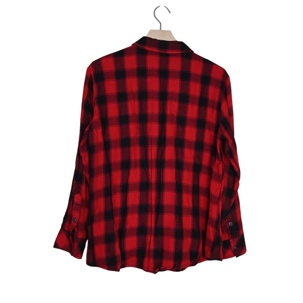Sanctuary Women's S Red and Black Plaid Button Down Shirt - Picture 2 of 8